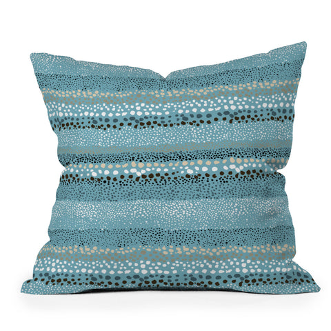 Ninola Design Little textured dots Summer Blue Outdoor Throw Pillow