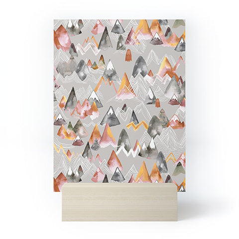 Ninola Design Magical Fall Mountains Beige Mini Art Print