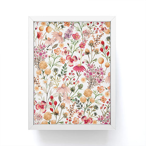 Ninola Design Meadow Perennial Botanical Red Framed Mini Art Print