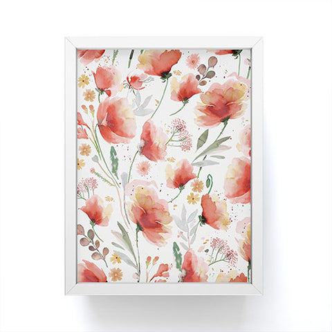 Ninola Design Meadow Poppies Perennial Red Framed Mini Art Print