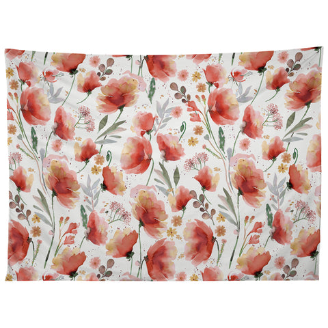 Ninola Design Meadow Poppies Perennial Red Tapestry