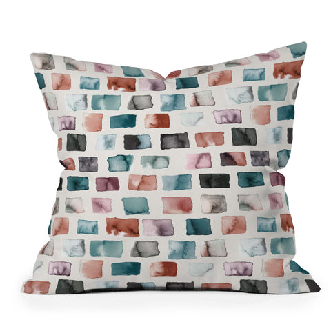 Ninola Design Mineral Color Blocks Rustic Outdoor Throw Pillow