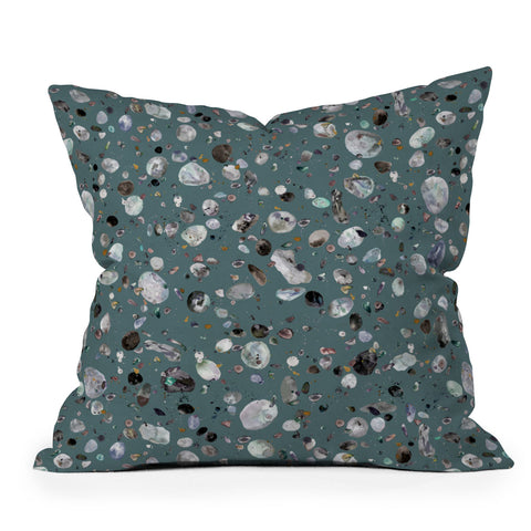 Ninola Design Mineral terrazzo green Outdoor Throw Pillow