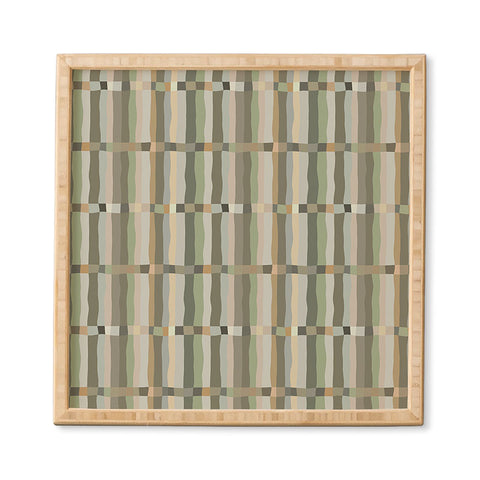 Ninola Design Modern Stripes Green Bog Framed Wall Art