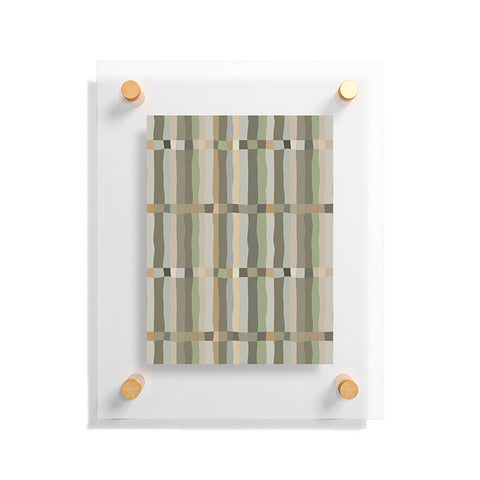 Ninola Design Modern Stripes Green Bog Floating Acrylic Print