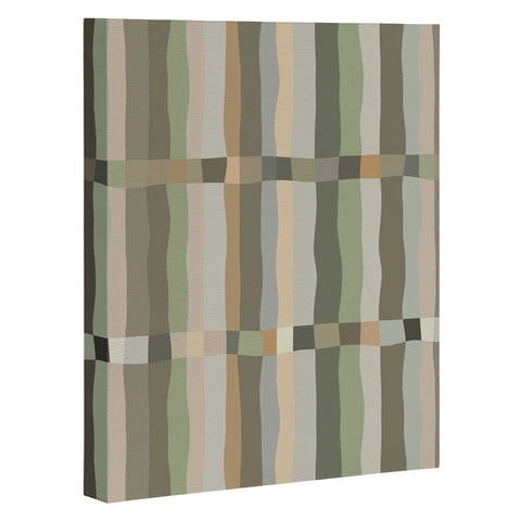 Ninola Design Modern Stripes Green Bog Art Canvas