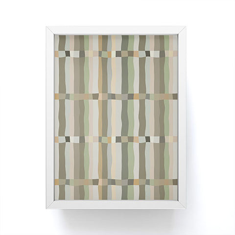 Ninola Design Modern Stripes Green Bog Framed Mini Art Print