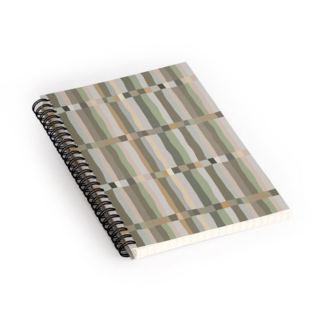 Ninola Design Modern Stripes Green Bog Spiral Notebook