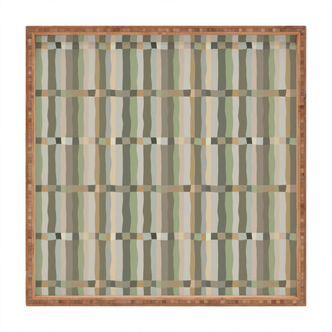 Ninola Design Modern Stripes Green Bog Square Tray