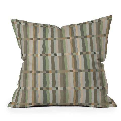 Ninola Design Modern Stripes Green Bog Throw Pillow