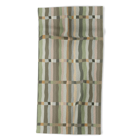 Ninola Design Modern Stripes Green Bog Beach Towel