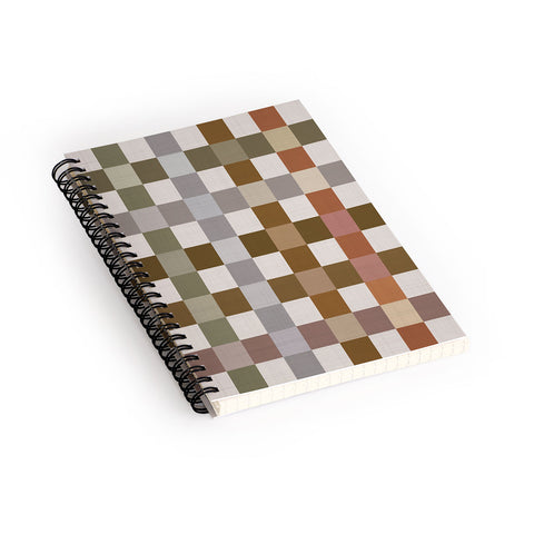 Ninola Design Multicolored Checker Natural Spiral Notebook