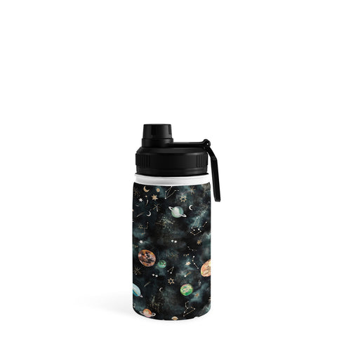 Ninola Design Mystical Galaxy Black Water Bottle