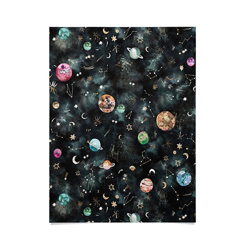 Ninola Design Mystical Galaxy Black Poster