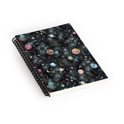 Ninola Design Mystical Galaxy Black Spiral Notebook