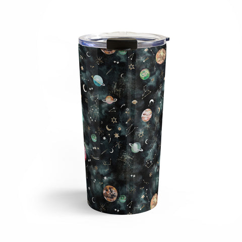 Ninola Design Mystical Galaxy Black Travel Mug