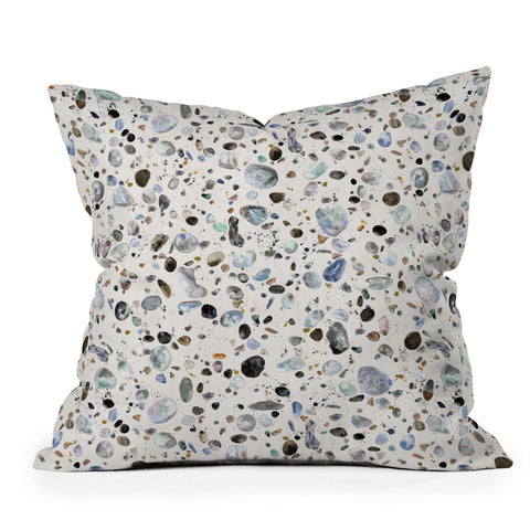 Ninola Design Pebble terrazzo blue Outdoor Throw Pillow