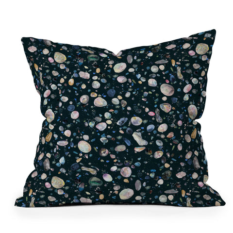 Ninola Design Pebbles terrazzo black Outdoor Throw Pillow