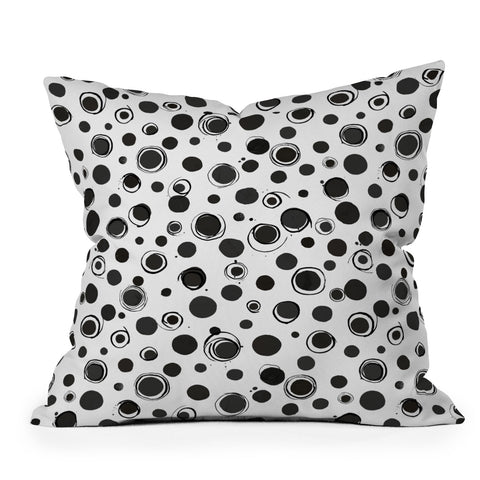 Ninola Design Polka dots BW Outdoor Throw Pillow