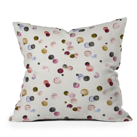 Ninola Design Polka dots watercolor Outdoor Throw Pillow