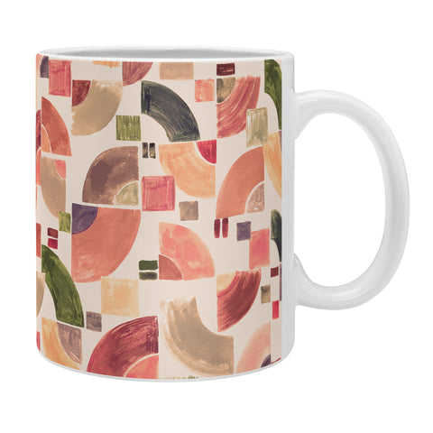 Ninola Design Retro Fusion Geometry Red Coffee Mug