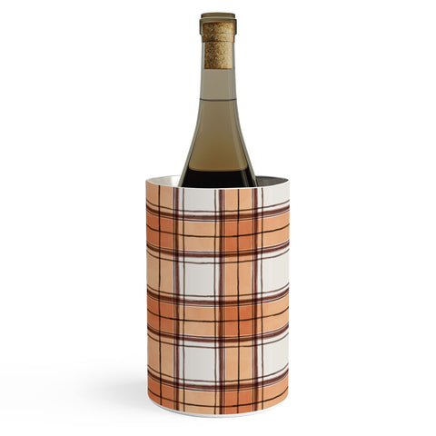 Ninola Design Rustic Geometric Checks Rust Wine Chiller