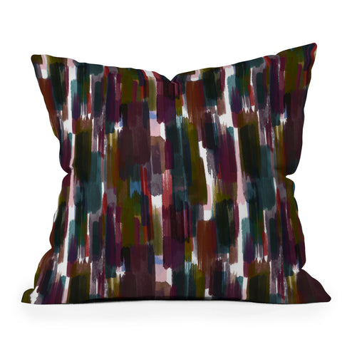 Ninola Design Rustic texture Dark red Outdoor Throw Pillow