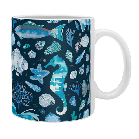 Ninola Design Sea Fishes Shells Blue Coffee Mug