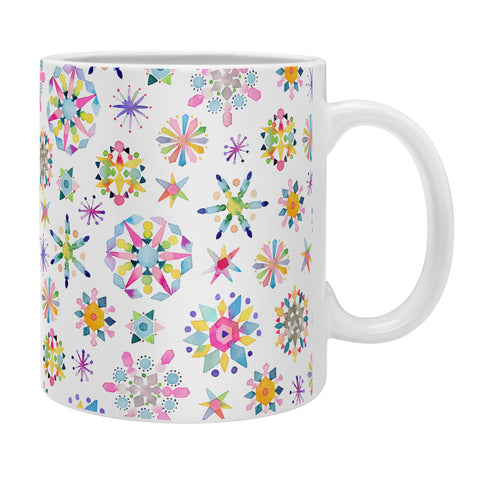 Ninola Design Snow Crystals Stars Multicolored Coffee Mug
