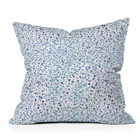 Ninola Design Snow dots blue Outdoor Throw Pillow