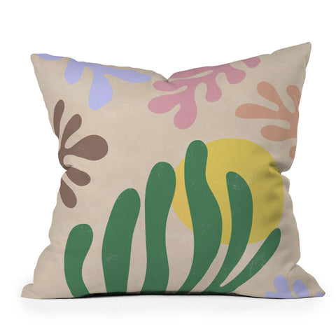 Ninola Design Spring Matisse Leaves Outdoor Throw Pillow