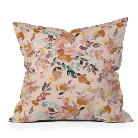 Ninola Design Summer Moroccan Floral Pink Outdoor Throw Pillow