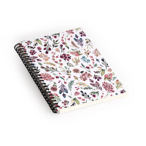 Ninola Design Tiny Flowers Perennial Pleasures Spiral Notebook
