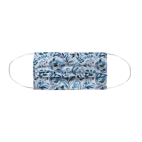 Ninola Design Watercolor Relax Blue Leaves Face Mask