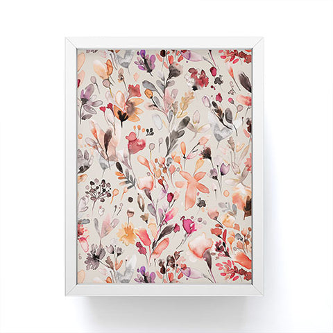 Ninola Design Wild Flowers Meadow Autumn Framed Mini Art Print