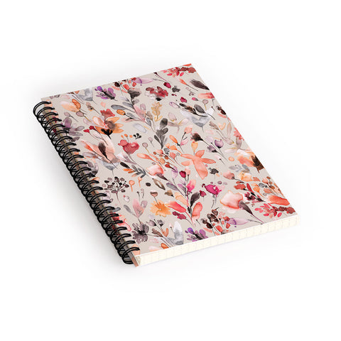 Ninola Design Wild Flowers Meadow Autumn Spiral Notebook