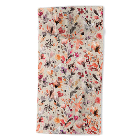 Ninola Design Wild Flowers Meadow Autumn Beach Towel