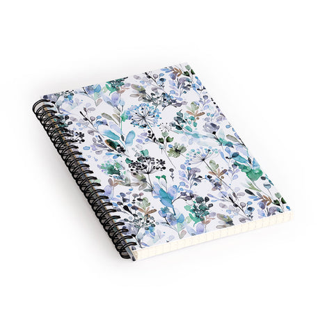 Ninola Design Wild Grasses Blue Spiral Notebook
