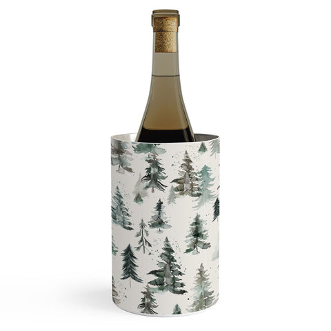 Ninola Design Winter Snow Trees Forest Neutral Wine Chiller