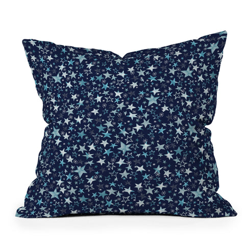Ninola Design Winter stars classic navy Outdoor Throw Pillow