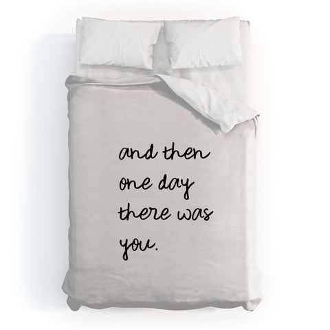 Orara Studio And Then One Day Couples Quote Duvet Cover