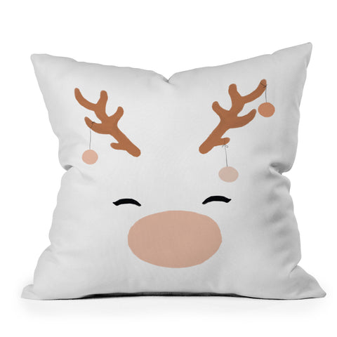 Orara Studio Deer and Baubles Outdoor Throw Pillow