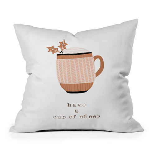 Orara Studio Have A Cup Of Cheer Outdoor Throw Pillow