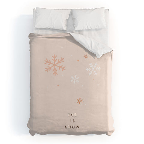 Orara Studio Let It Snow Quote Duvet Cover