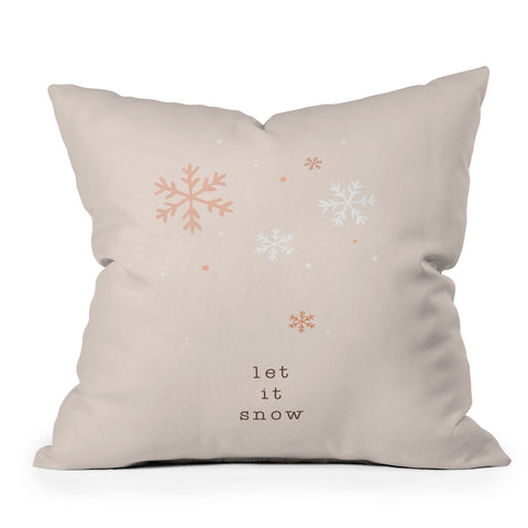 Orara Studio Let It Snow Quote Outdoor Throw Pillow