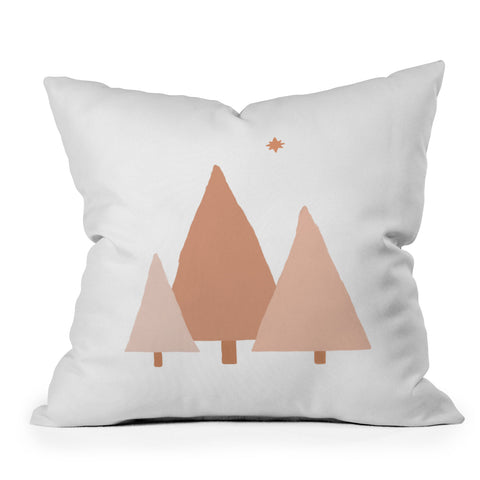 Orara Studio Minimal Trees Outdoor Throw Pillow