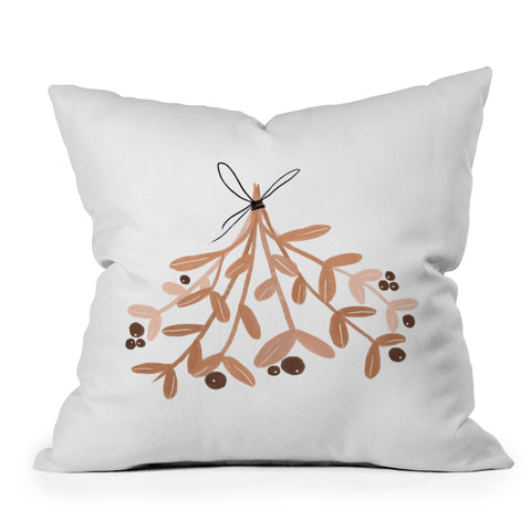 Orara Studio Mistletoe Illustration Outdoor Throw Pillow