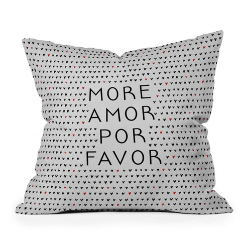 Orara Studio More Amor Love Quote Outdoor Throw Pillow