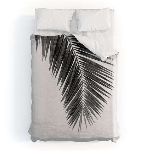 Orara Studio Palm Leaf Black and White I Duvet Cover