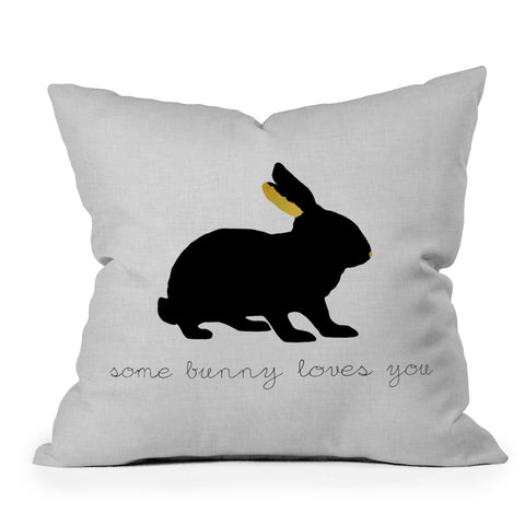 Orara Studio Some Bunny Loves You Outdoor Throw Pillow
